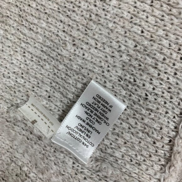 Lou and Grey Knit Cardigan Sweater Draped Open front Oatmeal Grey Beige Large - Picture 10 of 12